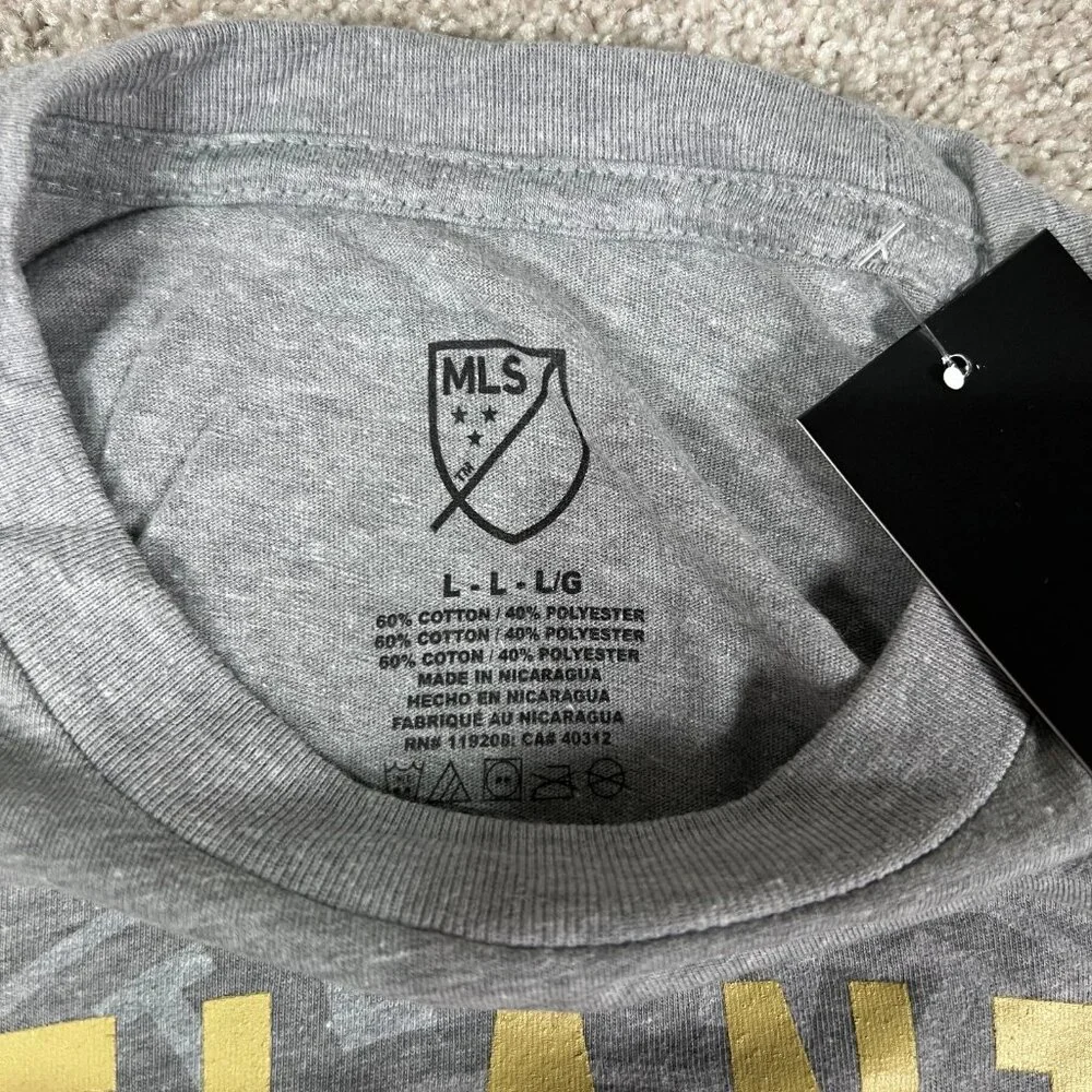 Adidas MLS Mens Large Gray Atlanta United FC‎ Short Sleeve Soccer T-Shirt NWT